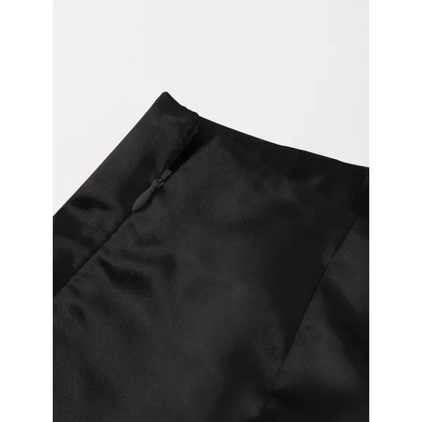 WDIRARA Women's Summer Solid Split Hem Zip Back Mini Workwear Skirt