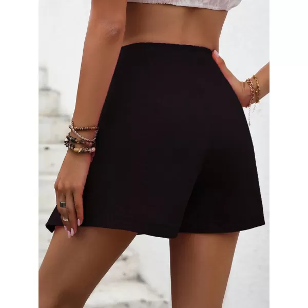 WDIRARA Women's Wrap Knot Front Zipper Fly Skort Casual High Waisted Mini Shorts