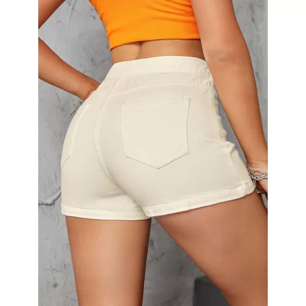 WDIRARA Women's Wrap Lace Up Tie Side High Waist Skort Casual Button Skirt Shorts
