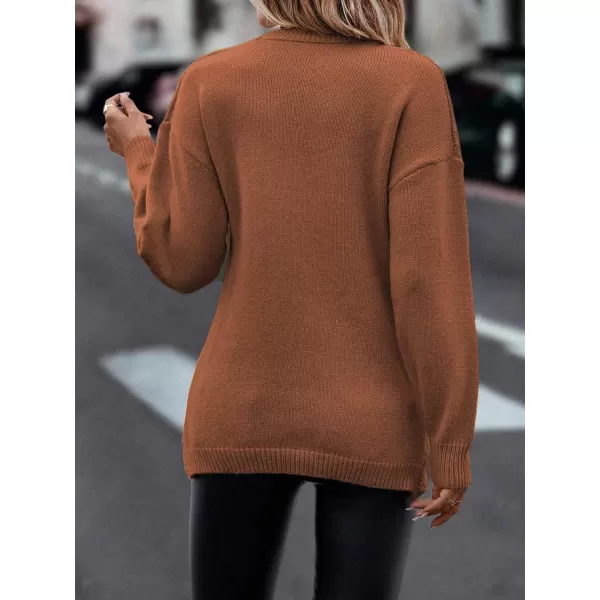 WDIRARA Women's Wrap V Neck Criss Cross Long Sleeve Asymmetrical Sweater Cable Knit Tops