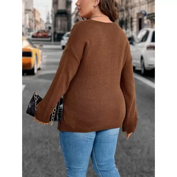 WDIRARA Women's Wrap V Neck Criss Cross Long Sleeve Asymmetrical Sweater Cable Knit Tops