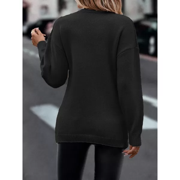 WDIRARA Women's Wrap V Neck Criss Cross Long Sleeve Asymmetrical Sweater Cable Knit Tops