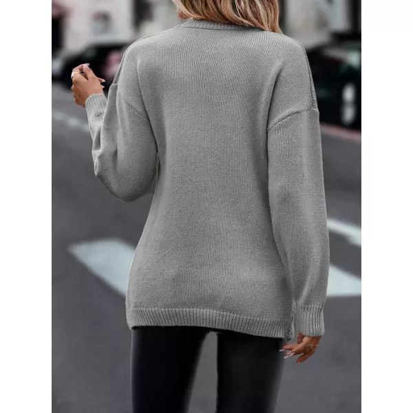 WDIRARA Women's Wrap V Neck Criss Cross Long Sleeve Asymmetrical Sweater Cable Knit Tops