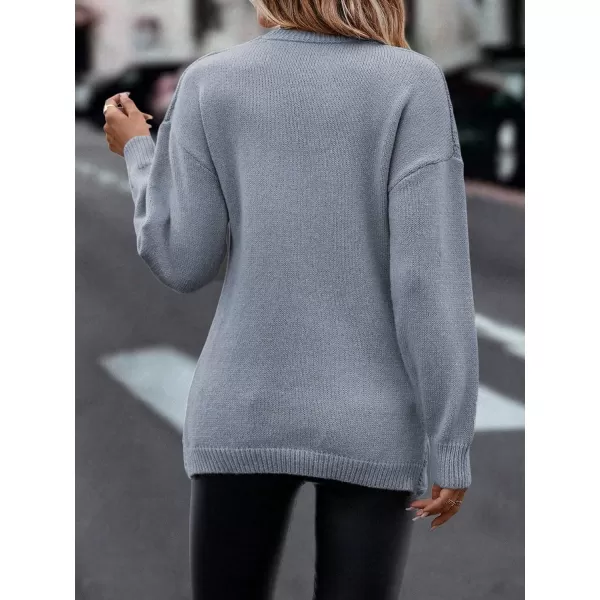 WDIRARA Women's Wrap V Neck Criss Cross Long Sleeve Asymmetrical Sweater Cable Knit Tops