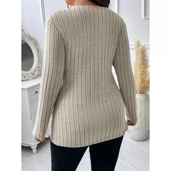 WDIRARA Women's Wrap V Neck Criss Cross Long Sleeve Asymmetrical Sweater Cable Knit Tops