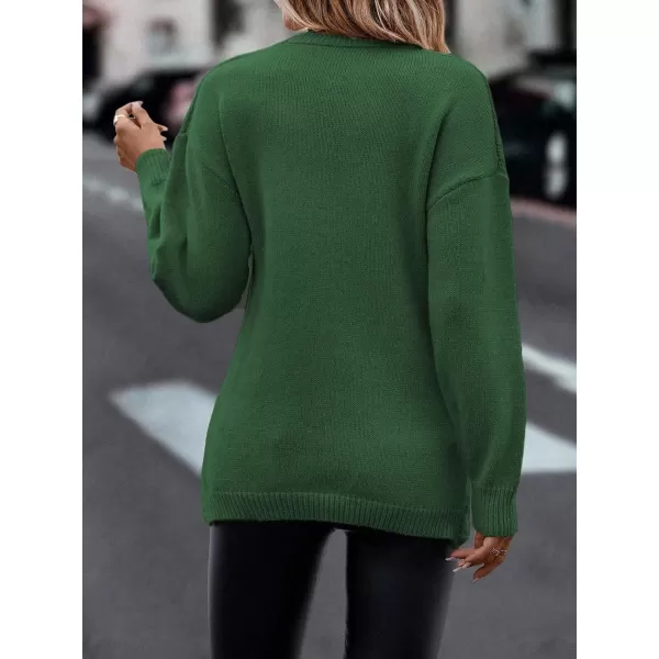 WDIRARA Women's Wrap V Neck Criss Cross Long Sleeve Asymmetrical Sweater Cable Knit Tops