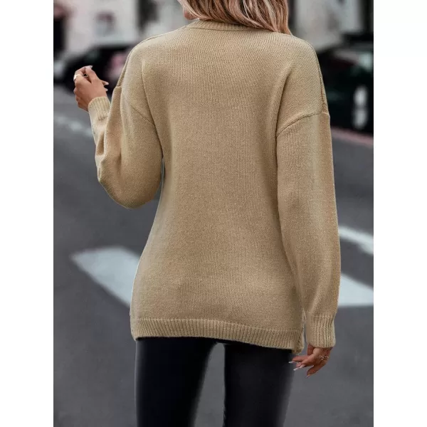 WDIRARA Women's Wrap V Neck Criss Cross Long Sleeve Asymmetrical Sweater Cable Knit Tops