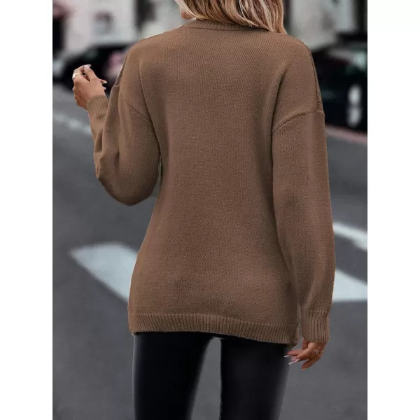 WDIRARA Women's Wrap V Neck Criss Cross Long Sleeve Asymmetrical Sweater Cable Knit Tops