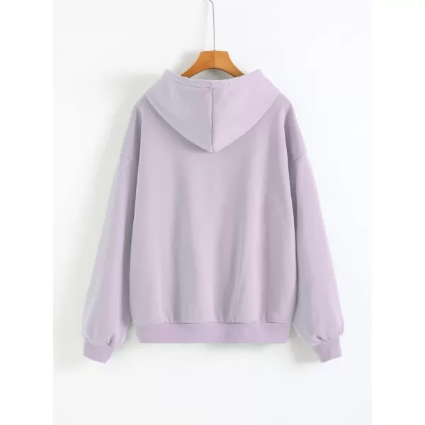 WDIRARA Women's Zip Front Drawstring Hoodie Pullover Long Sleeve Casual Sweatshirt Top