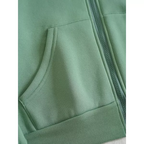 WDIRARA Women's Zip Front Drawstring Hoodie Pullover Long Sleeve Casual Sweatshirt Top