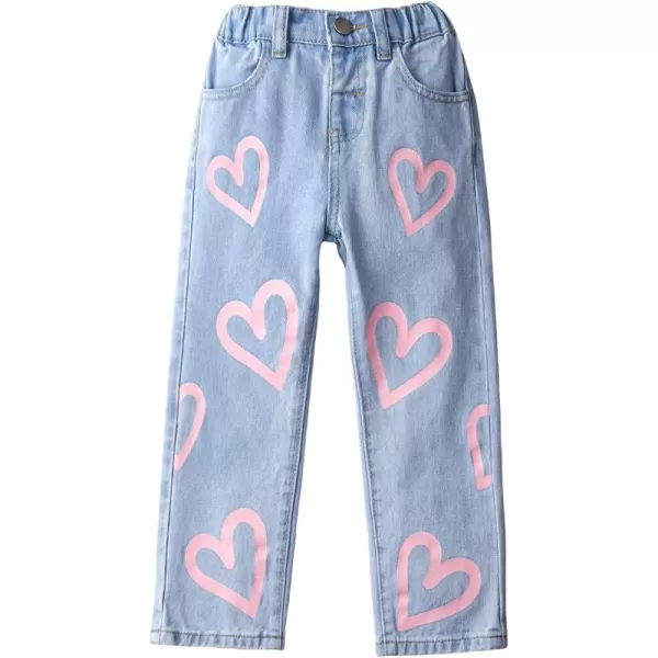 WDIRARA Girl's High Waisted Straight Leg Button Jeans Casual Pocket Denim Pants