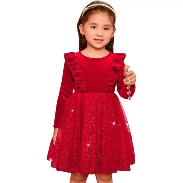 WDIRARA Girl's Sheer Mesh Puff Long Sleeve Round Neck Bodycon Mini Dress