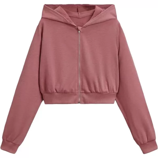WDIRARA Girl's Zip Front Hoodie Pocket Casual Long Sleeve Sweatshirt Tops