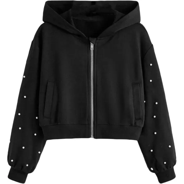 WDIRARA Girl's Zip Front Hoodie Pocket Casual Long Sleeve Sweatshirt Tops