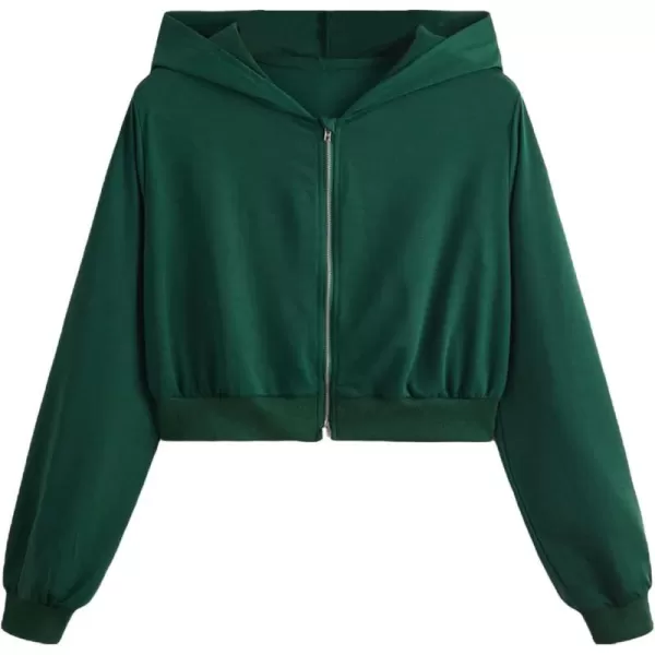 WDIRARA Girl's Zip Front Hoodie Pocket Casual Long Sleeve Sweatshirt Tops