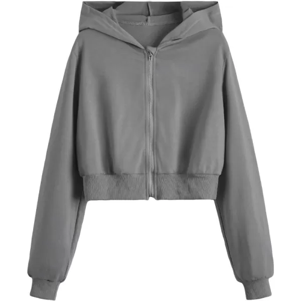 WDIRARA Girl's Zip Front Hoodie Pocket Casual Long Sleeve Sweatshirt Tops