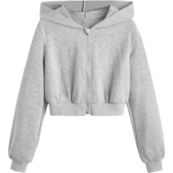 WDIRARA Girl's Zip Front Hoodie Pocket Casual Long Sleeve Sweatshirt Tops