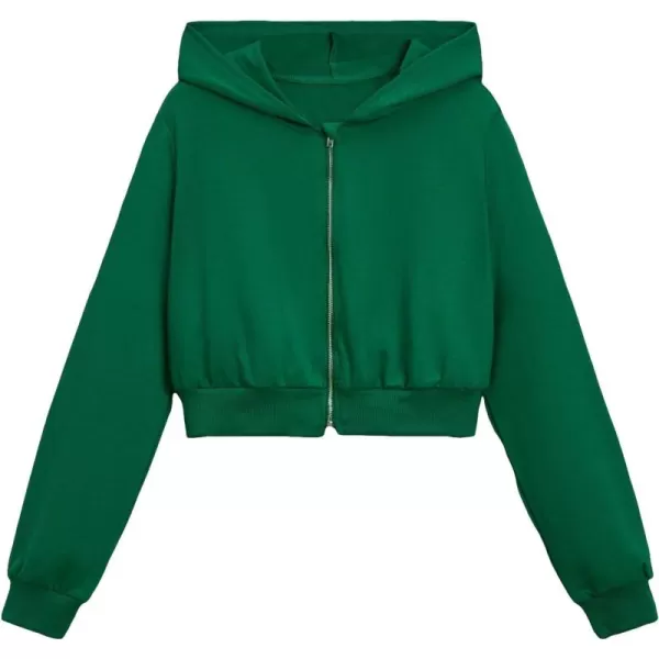 WDIRARA Girl's Zip Front Hoodie Pocket Casual Long Sleeve Sweatshirt Tops