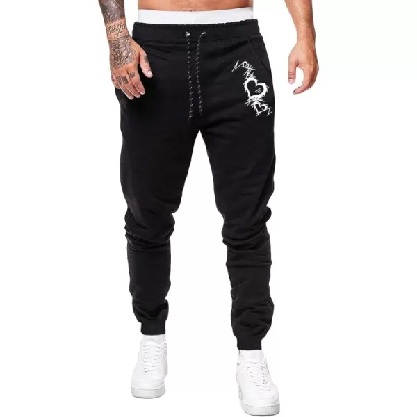 WDIRARA Men's Cartoon Bear Print Drawstring Waist Sweatpants with Pocket