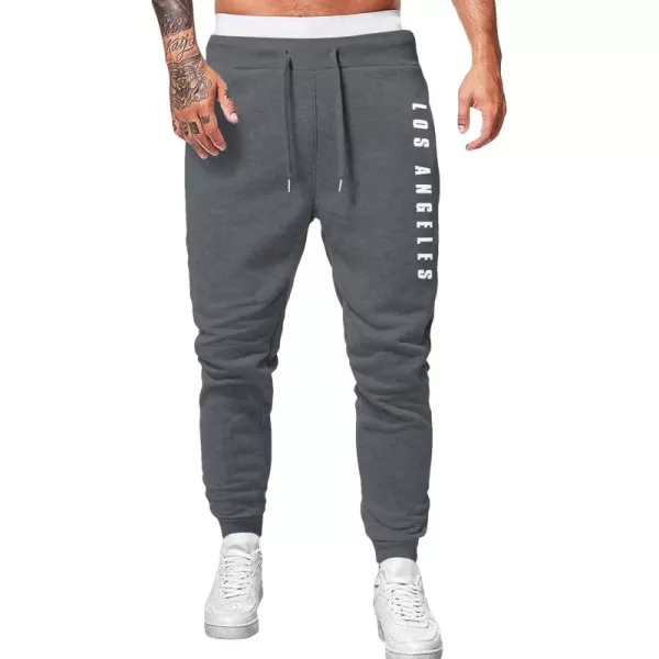 WDIRARA Men's Cartoon Bear Print Drawstring Waist Sweatpants with Pocket