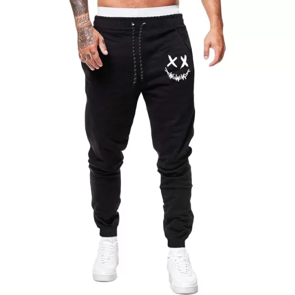 WDIRARA Men's Cartoon Bear Print Drawstring Waist Sweatpants with Pocket