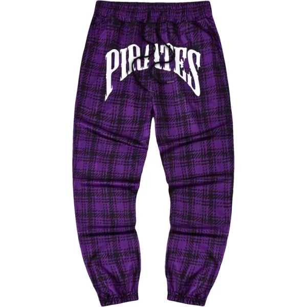 WDIRARA Men's Cartoon Bear Print Drawstring Waist Sweatpants with Pocket