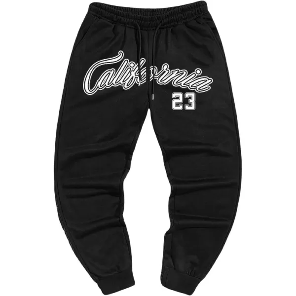 WDIRARA Men's Cartoon Bear Print Drawstring Waist Sweatpants with Pocket