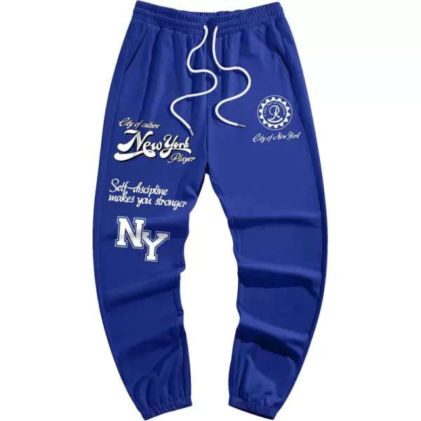WDIRARA Men's Cartoon Bear Print Drawstring Waist Sweatpants with Pocket