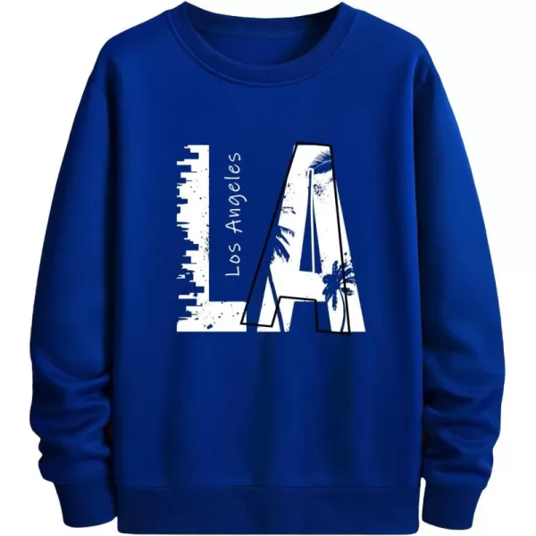 WDIRARA Men's Cartoon Dinosaur Graphic Print Long Sleeve Round Neck Sweatshirt
