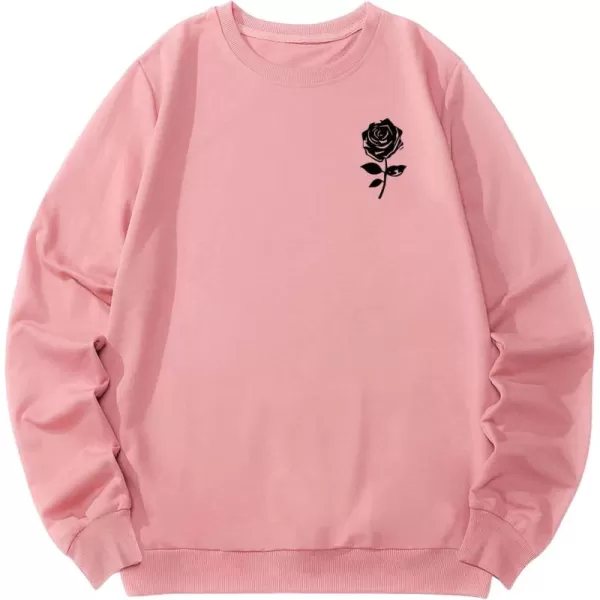 WDIRARA Men's Casual Letter Graphic Print Long Sleeve Crewneck Sweatshirt Tops