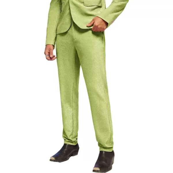 WDIRARA Men's Contrast Sequin Carrot Pants Elastic Waist Skinny Straight Leg Pants