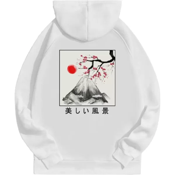 WDIRARA Men's Floral Graphic Print Drawstring Pocket Hoodie Sweatshirt