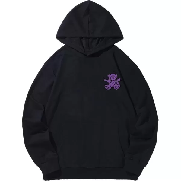 WDIRARA Men's Floral Graphic Print Drawstring Pocket Hoodie Sweatshirt