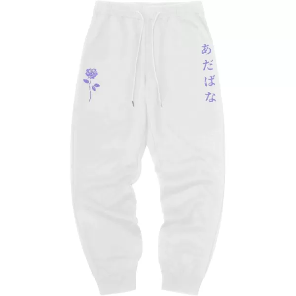 WDIRARA Men's Floral Letter Graphic Print Drawstring Waist Tie Front Sweatpants