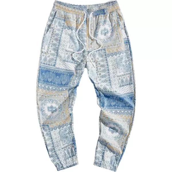 WDIRARA Men's Floral Letter Graphic Print Drawstring Waist Tie Front Sweatpants
