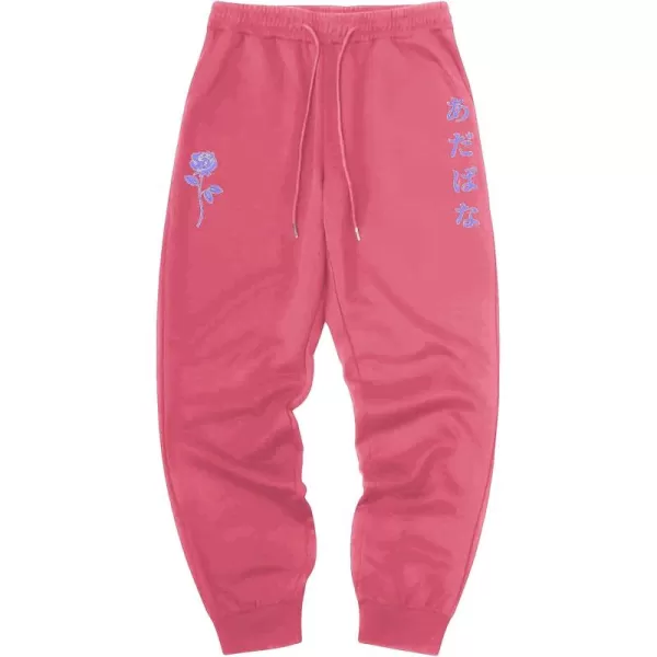 WDIRARA Men's Floral Letter Graphic Print Drawstring Waist Tie Front Sweatpants