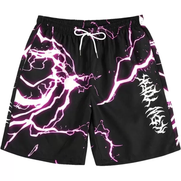 WDIRARA Men's Graphic Drawstring Casual Summer Beach Boho Cool Shorts with Pocket