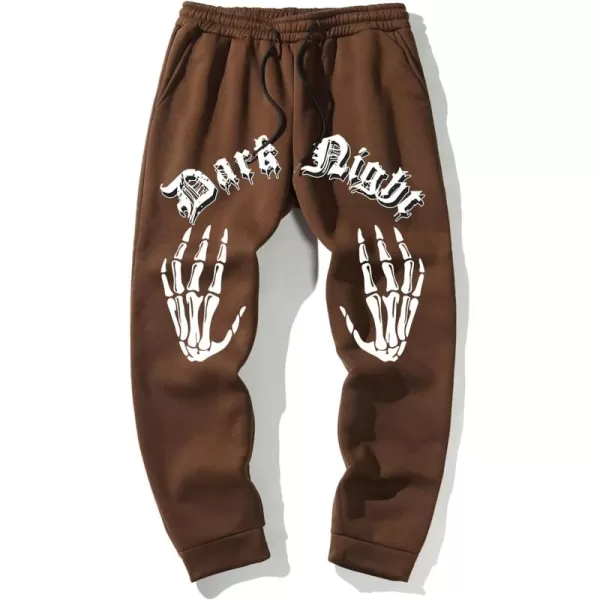 WDIRARA Men's Graphic Skeleton Print Drawstring Elastic Sweatpants Pants with Pocket