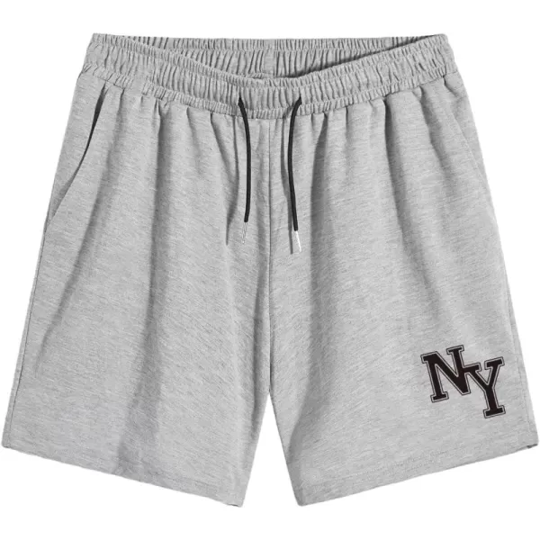 WDIRARA Men's Letter Graphic Print Drawstring Waist Tie Front Pocket Track Shorts