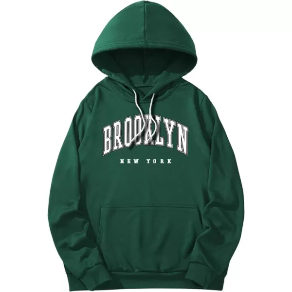 WDIRARA Men's Letter Graphic Print Long Sleeve Drawstring Hoodie with Pockets