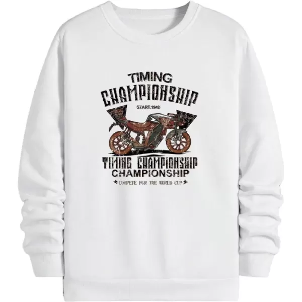 WDIRARA Men's Letter Graphic Print Round Neck Long Sleeve Sweatshirt Pullovers