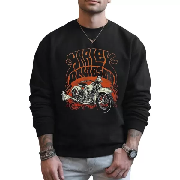 WDIRARA Men's Letter Graphic Print Round Neck Long Sleeve Sweatshirt Pullovers