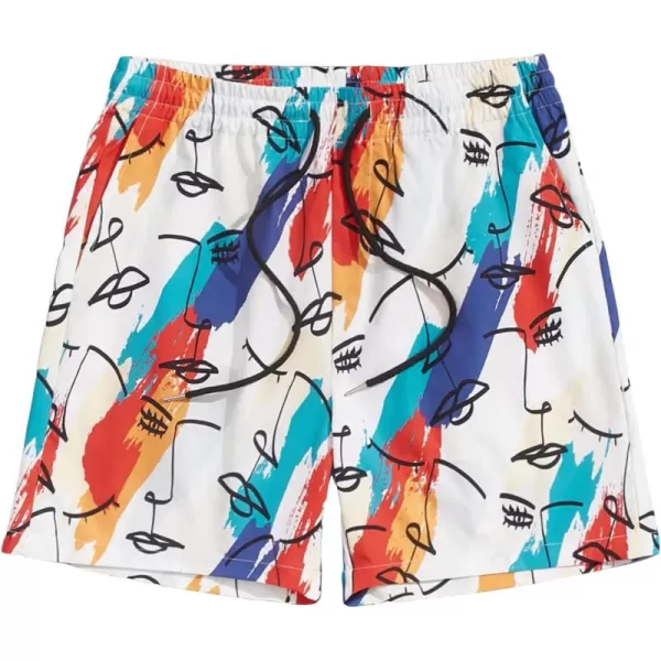 WDIRARA Men's Letter Graphic Tie Dye Drawstring Waist Workout Shorts with Pockets