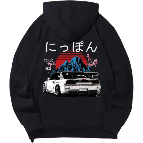 WDIRARA Men's Letter Print Long Sleeve Drawstring Hooded Tops Drop Shoulder Pullovers Casual Basic Sweatshirts