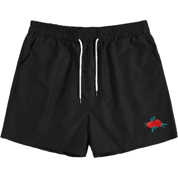 WDIRARA Men's Lightning Graphic Print Drawstring Casual Summer Beach Shorts