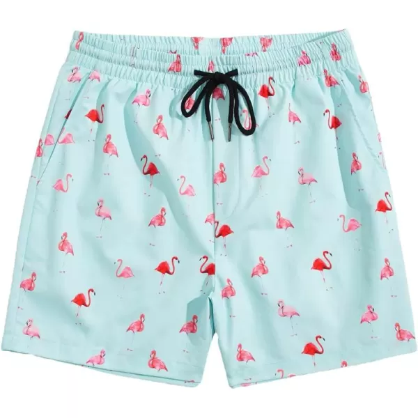 WDIRARA Men's Lightning Graphic Print Drawstring Casual Summer Beach Shorts