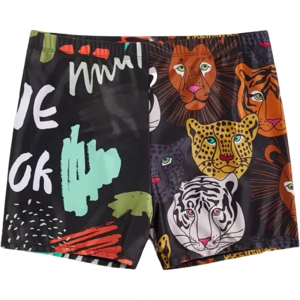 WDIRARA Men's Swim Trunks Elastic Waist Graphic Animal Print Swimwear Board Shorts