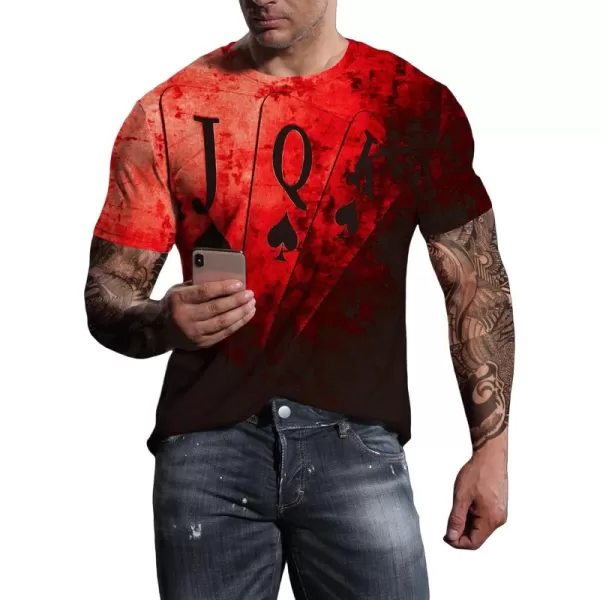 WDIRARA Men's Two Tone Cartoon Graphic Print Short Sleeve T Shirt Round Neck Tee