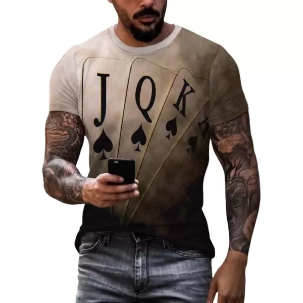 WDIRARA Men's Two Tone Cartoon Graphic Print Short Sleeve T Shirt Round Neck Tee