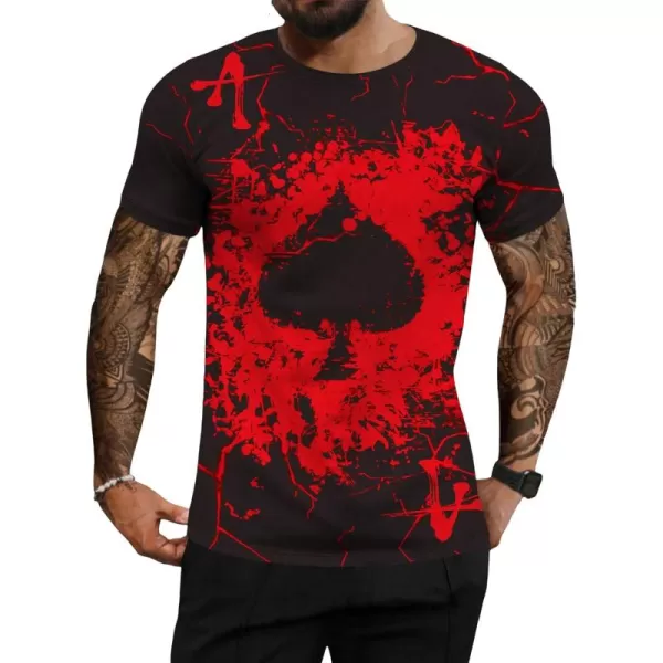 WDIRARA Men's Two Tone Cartoon Graphic Print Short Sleeve T Shirt Round Neck Tee